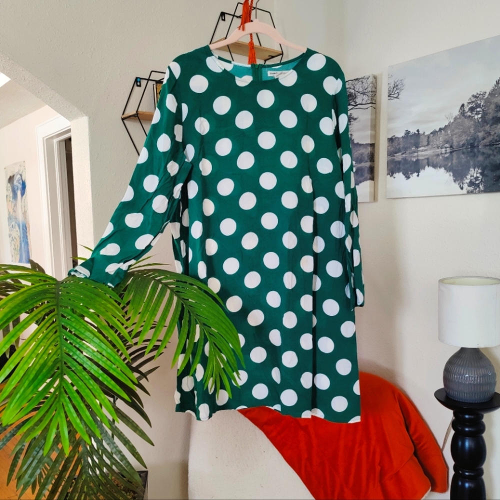 ASOS Green Mini Polka Dot Dress